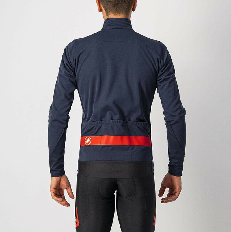 Castelli Raddoppia 3 Road Jacket Savile Blue/Red Reflex-1